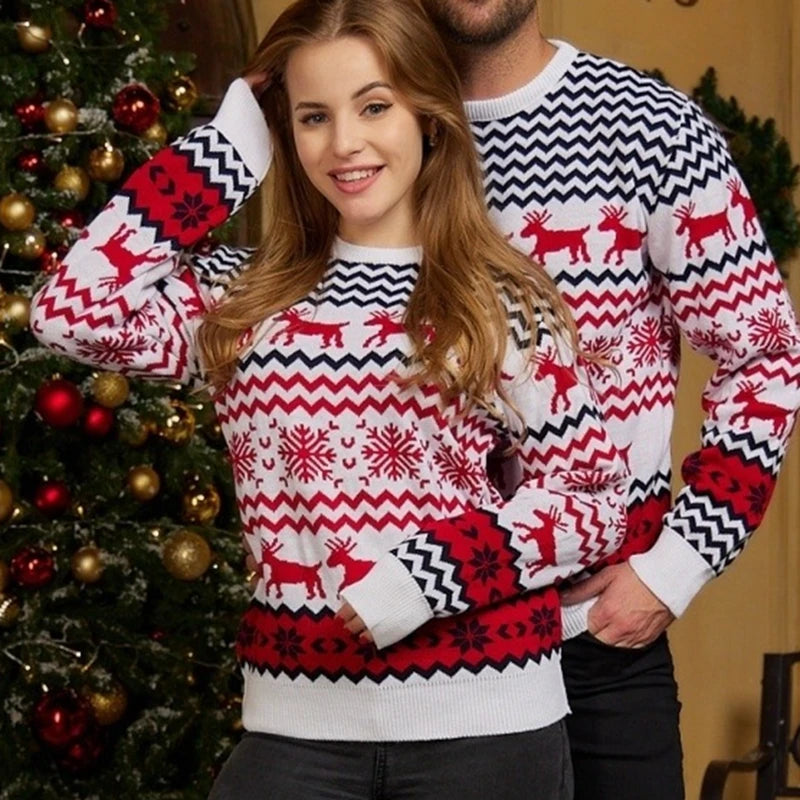 2026 Christmas Sweaters Women Men Boys Girls Matching Outfits Couple Friends Casual Knitwear Long Sleeve Jumper Xmas Family Look
