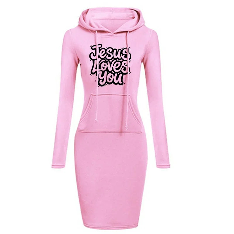 Women's Elegant Dress Hooded Casual Sweater Dress Autumn and Winter Fashion Casual Women's Clothing