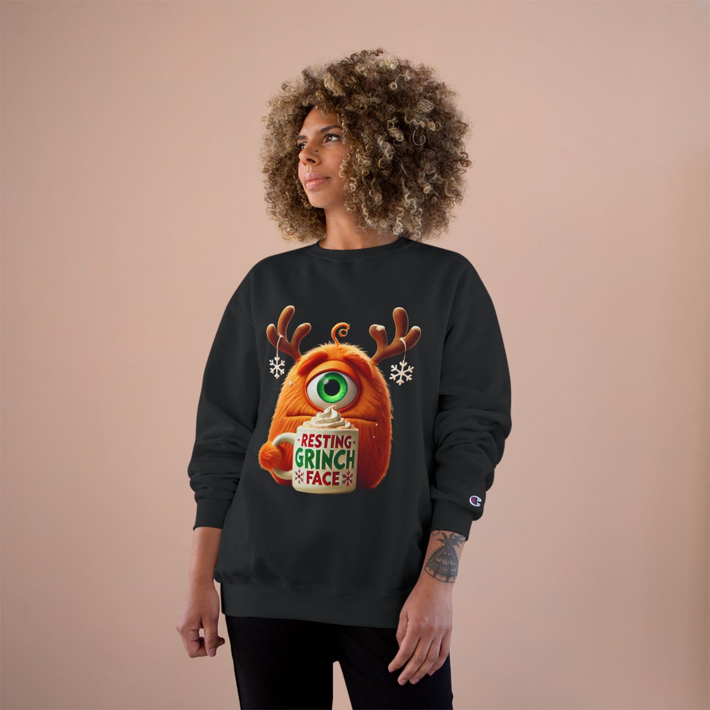 Christmas Monster Sweatshirt — 'Resting Grinch Face' Holiday Crewneck