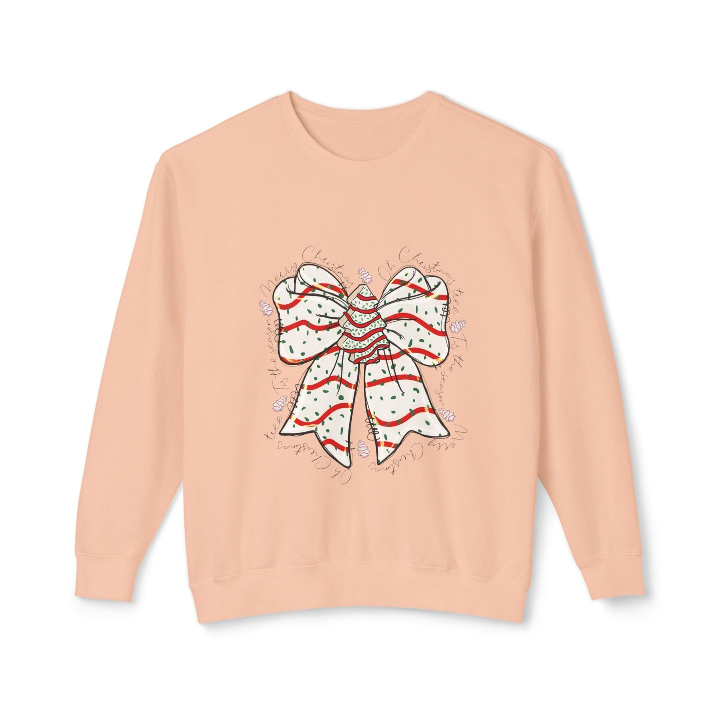 Candy Cane Bow Sweatshirt — Christmas Holiday Crewneck