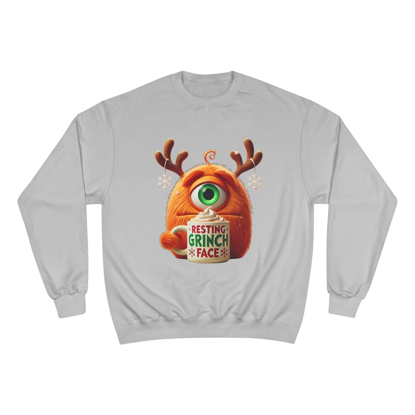 Christmas Monster Sweatshirt — 'Resting Grinch Face' Holiday Crewneck