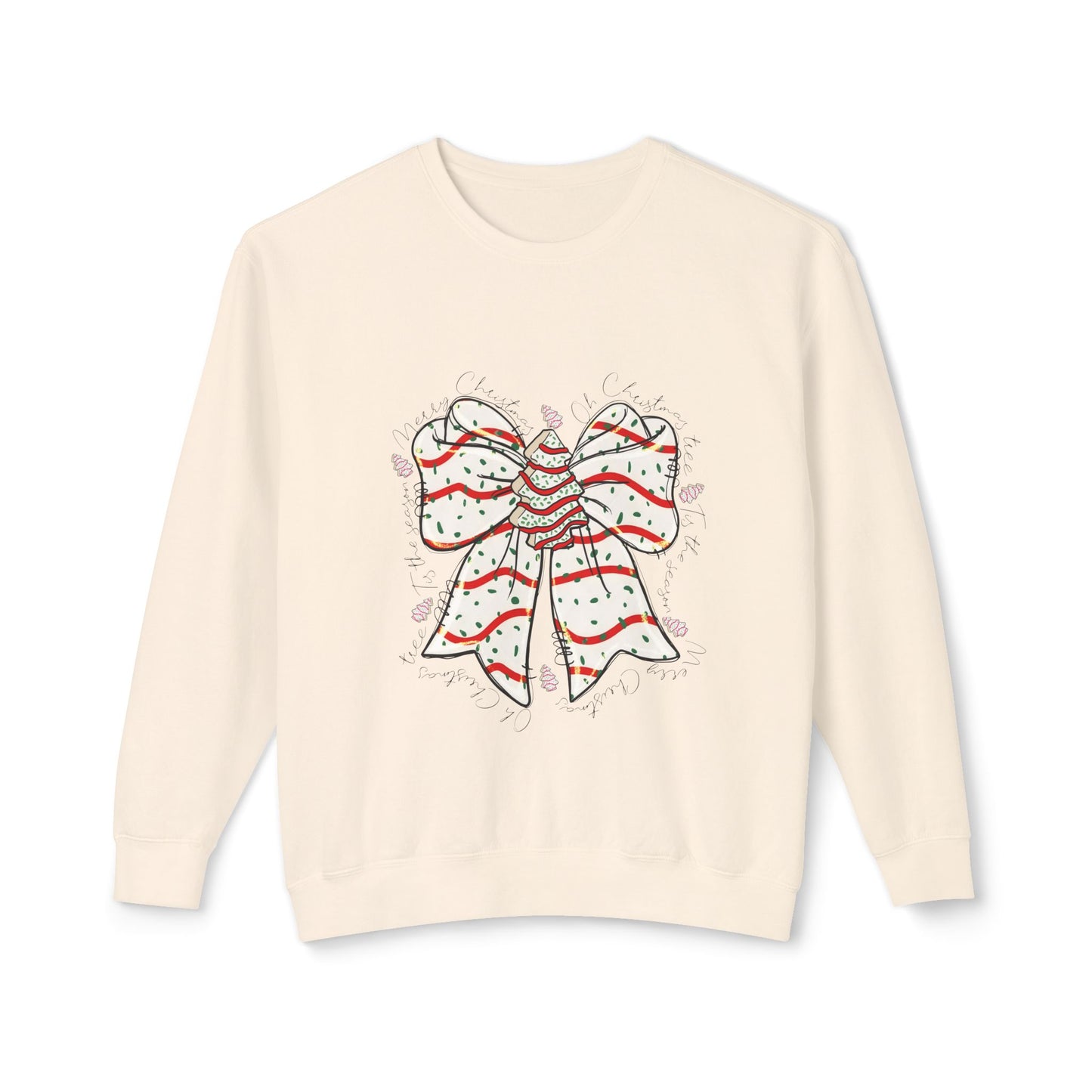Candy Cane Bow Sweatshirt — Christmas Holiday Crewneck