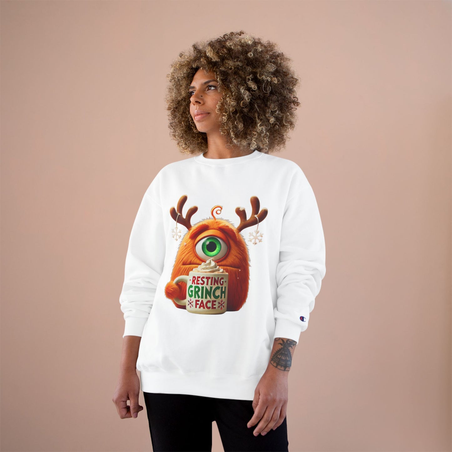 Christmas Monster Sweatshirt — 'Resting Grinch Face' Holiday Crewneck