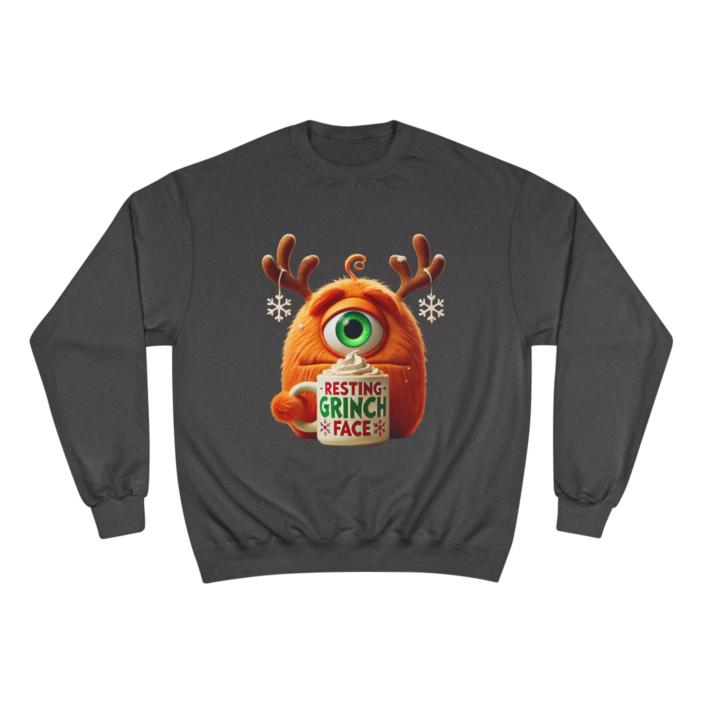 Christmas Monster Sweatshirt — 'Resting Grinch Face' Holiday Crewneck
