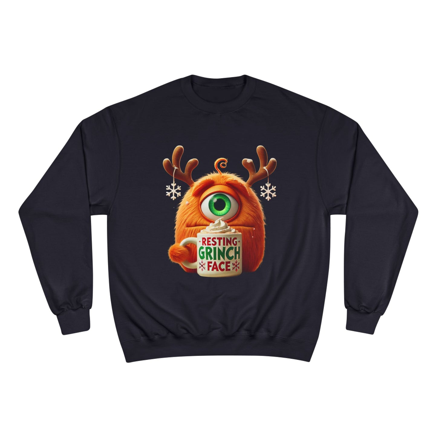 Christmas Monster Sweatshirt — 'Resting Grinch Face' Holiday Crewneck
