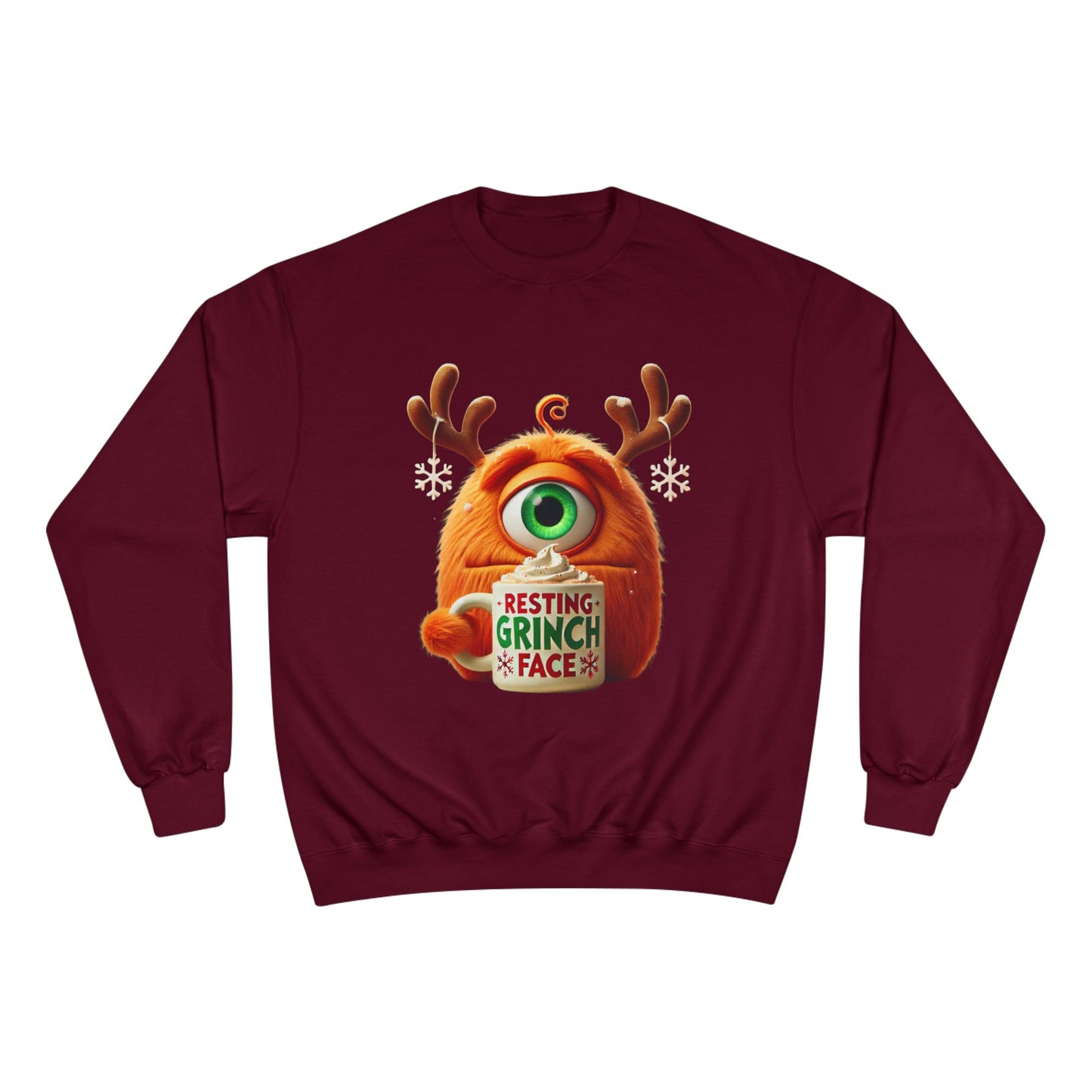 Christmas Monster Sweatshirt — 'Resting Grinch Face' Holiday Crewneck