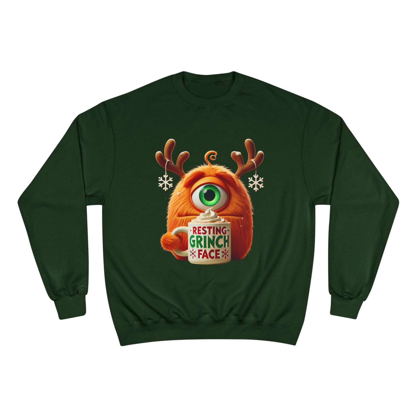 Christmas Monster Sweatshirt — 'Resting Grinch Face' Holiday Crewneck