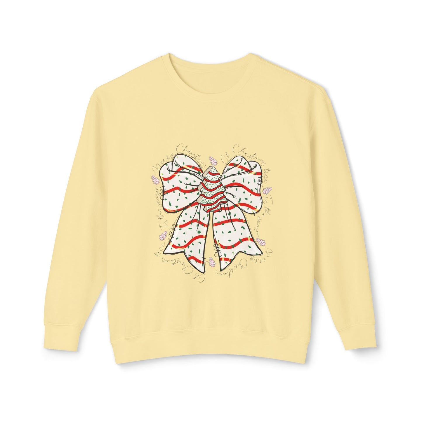 Candy Cane Bow Sweatshirt — Christmas Holiday Crewneck