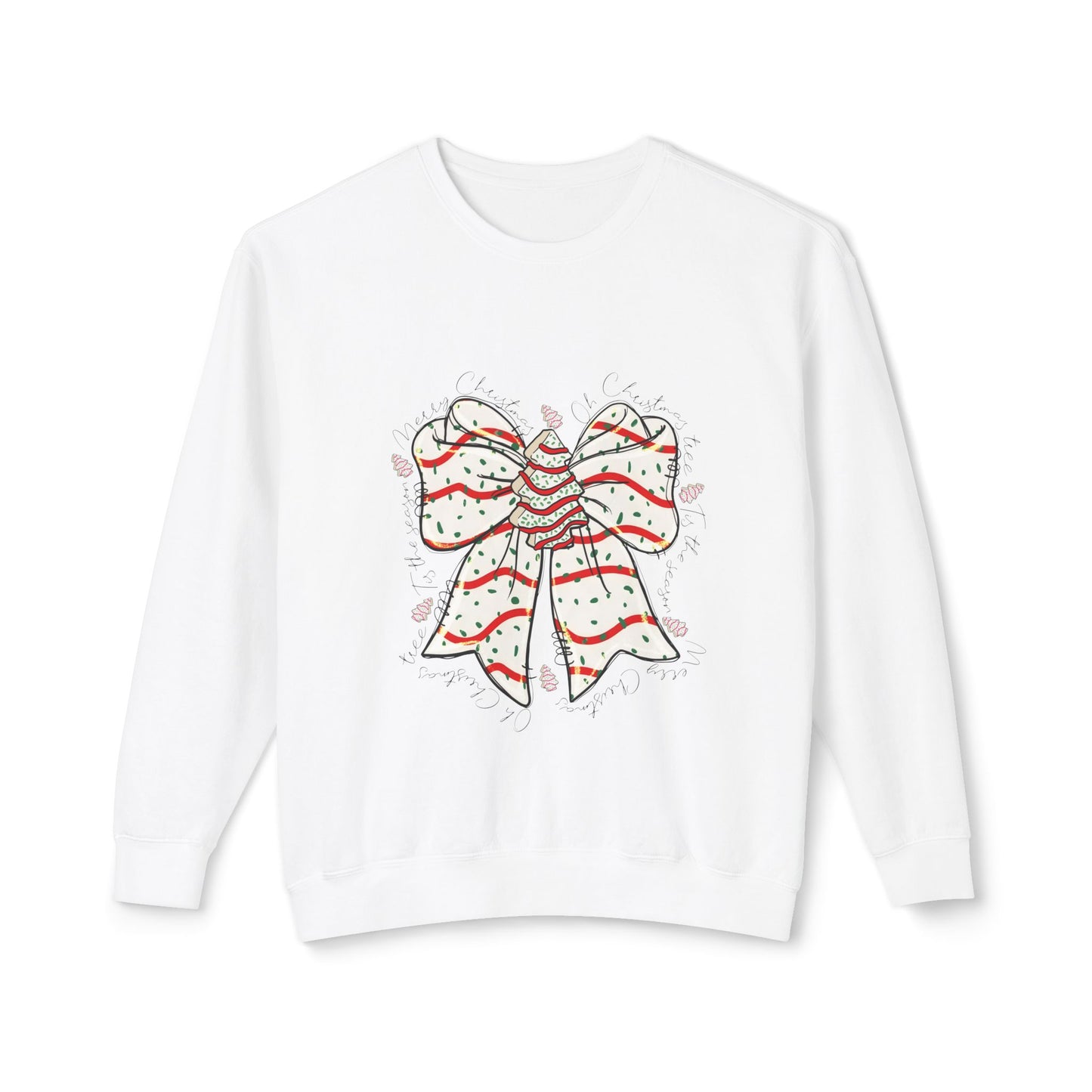 Candy Cane Bow Sweatshirt — Christmas Holiday Crewneck