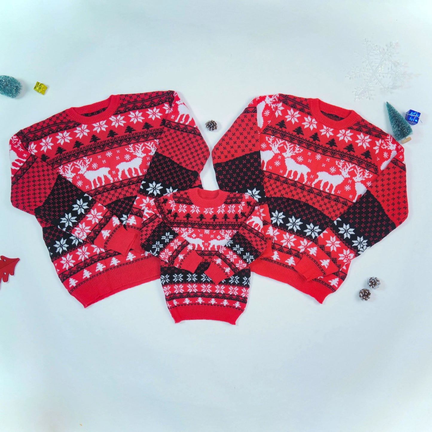 2026 New Women Men Kids Christmas Sweaters Casual Soft Jumpers Warm Thicken Matching Outfits Pullover Knitwear Xmas Family Look