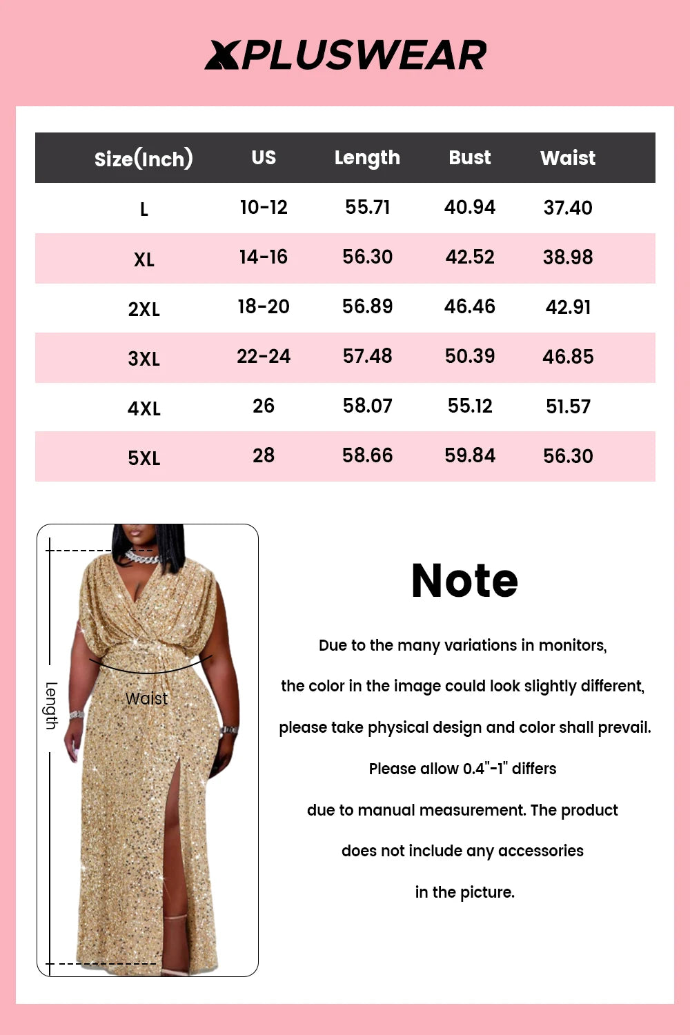 plus Size Gold V-Neck Split Sequin Maxi Dress Elegant Formal Gown for Women