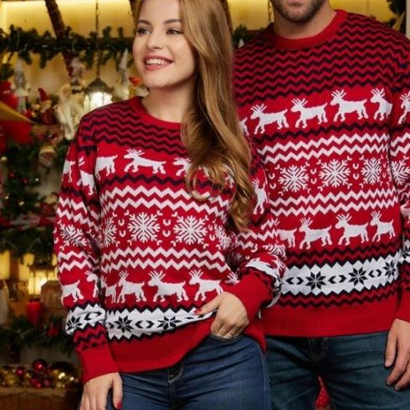 2026 Christmas Sweaters Women Men Boys Girls Matching Outfits Couple Friends Casual Knitwear Long Sleeve Jumper Xmas Family Look