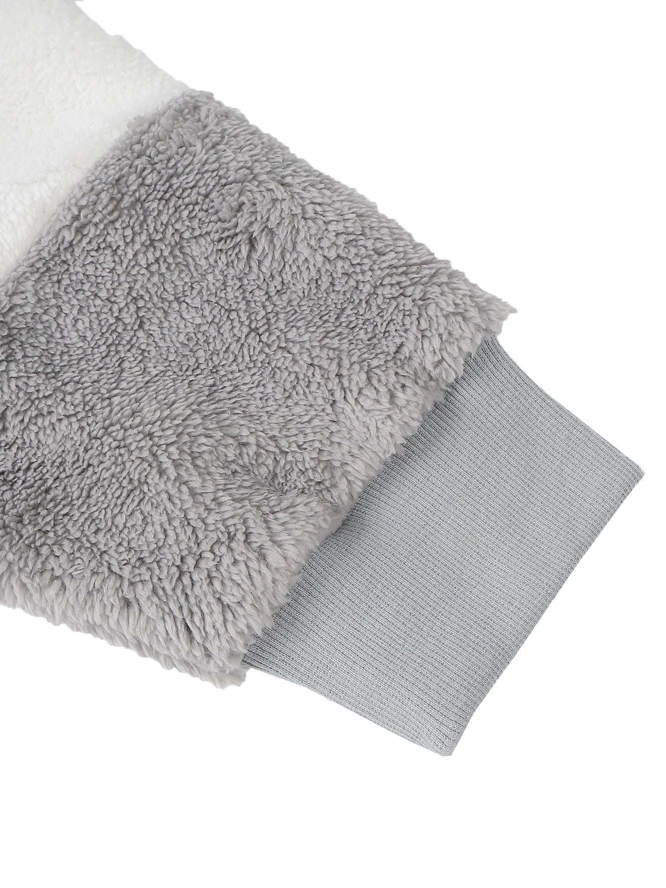 Plus Size Autumn/Winter New Arrivals Women's Autumn/Winter Drop-Shoulder Long-Sleeved Colour-Block Patchwork Fleece Hooded Jacke