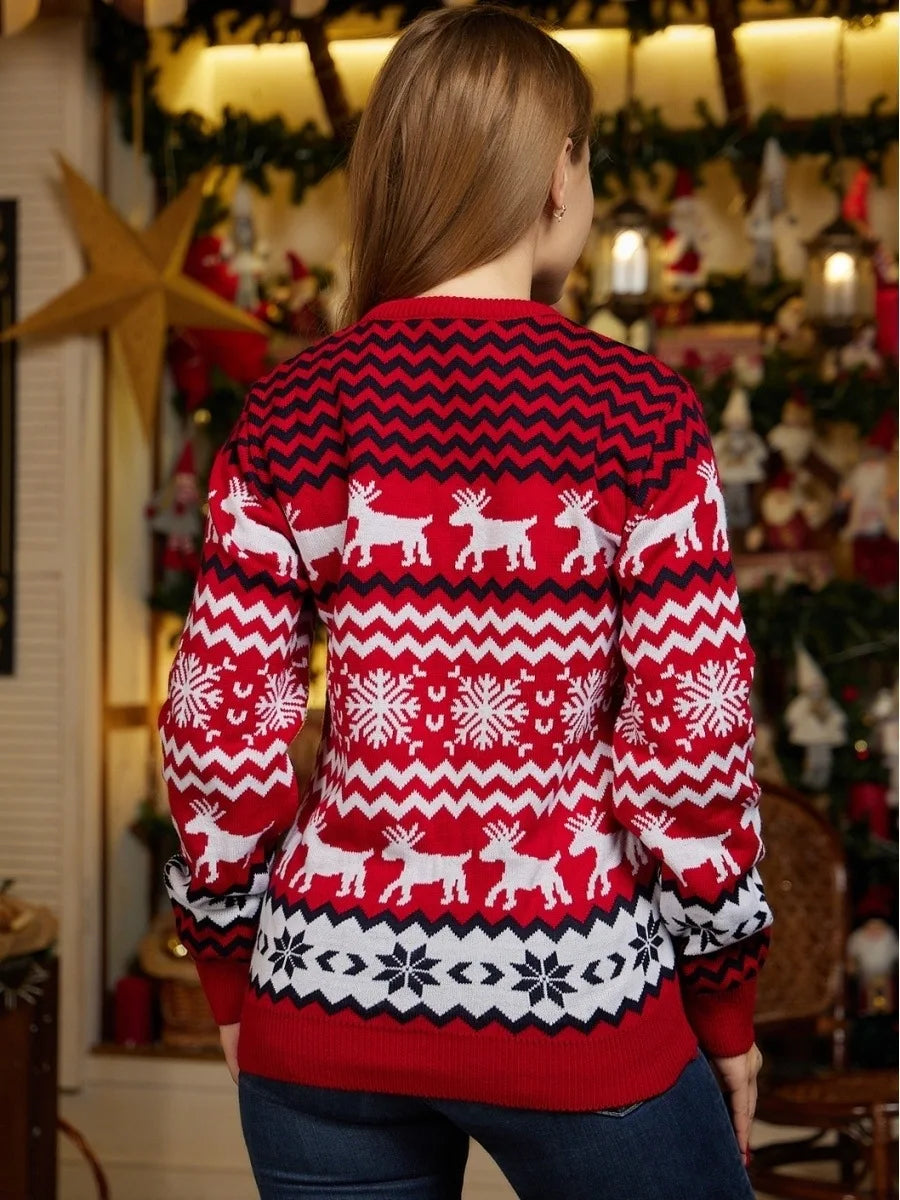 2026 New Women Men Kids Christmas Sweaters Casual Soft Jumpers Warm Thicken Matching Outfits Pullover Knitwear Xmas Family Look