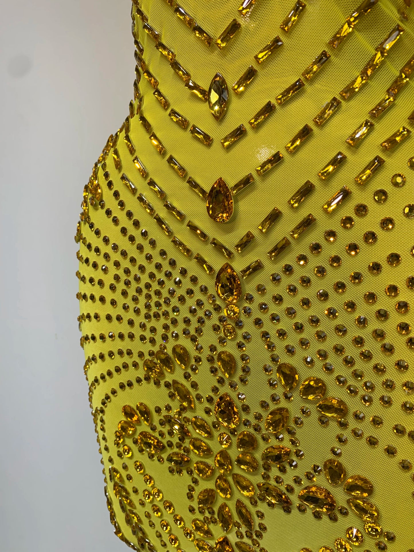 Sparkly Rhinestones Mesh Bodycon Dress Women Sexy Transparent Performance Stage Costume Black V Neck Nightclub Birthday Clothes