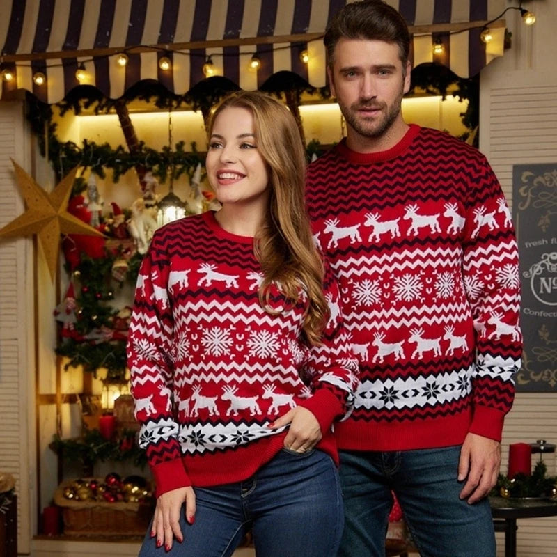 2026 New Women Men Kids Christmas Sweaters Casual Soft Jumpers Warm Thicken Matching Outfits Pullover Knitwear Xmas Family Look
