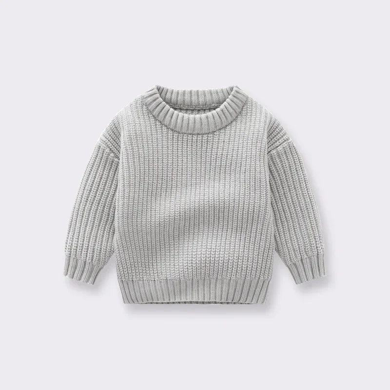 0-6T Newborn Baby Sweater Kid Boy Girl Winter Clothes Warm Thick Knit Pullover Top Infant Long Sleeve Basic Knitwear Outfit