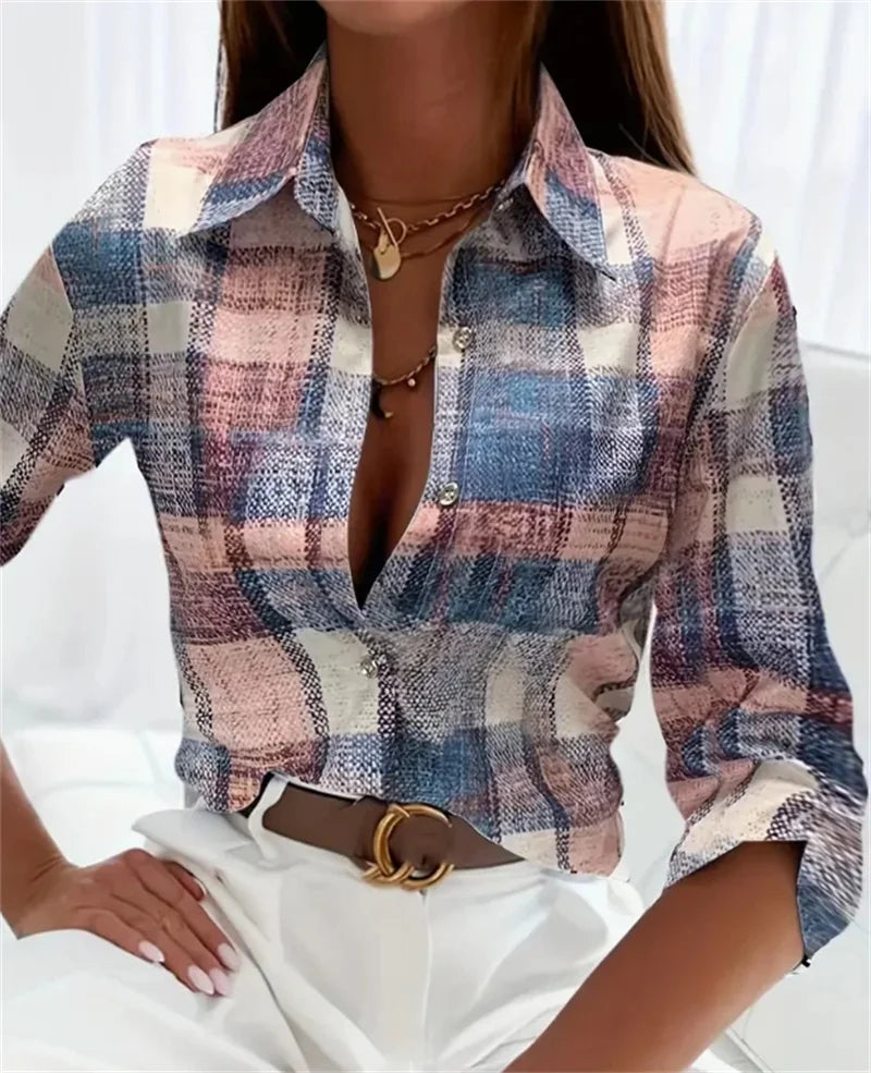 New Christmas Style Womens Long Sleeve Shirts Fashion Street Clothing Autumn Tops Christmas Santa Claus Snowman Shirts Ladies