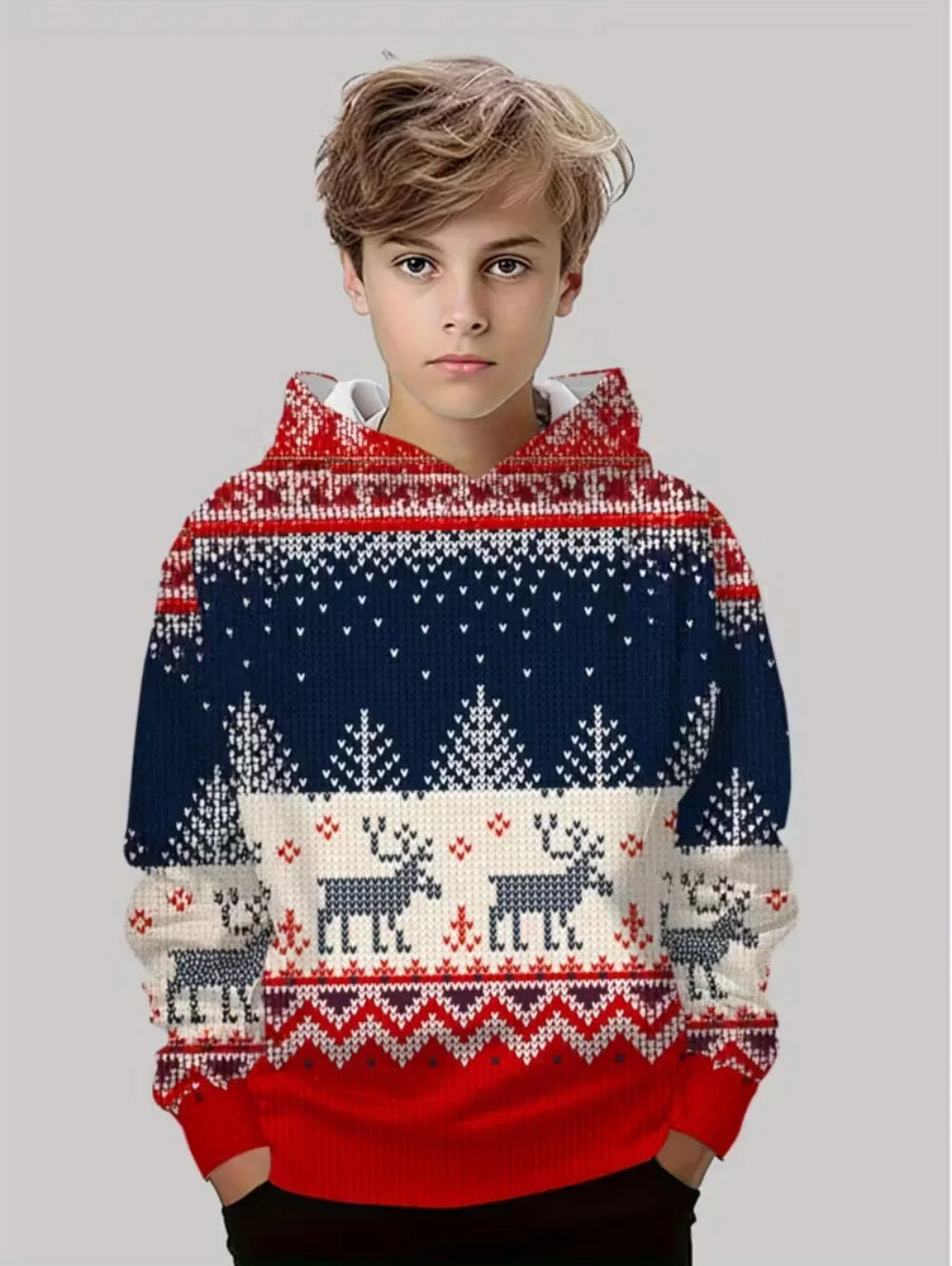 New Christmas Hoodies for Kids Sweatshirts New Year Fashion Sweatshirts Casual Streetwear Santa Claus Kids Clothes Children Top