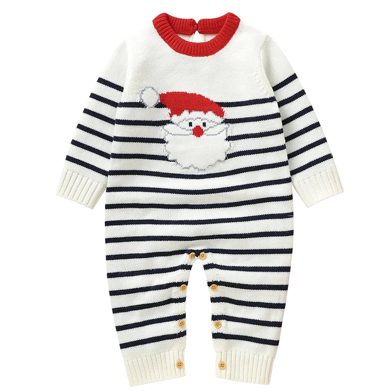 New Year Bodysuit New Christmas Knit Rompers Knit Scarf Deer Autumn Baby Boys Girls Rompers Long Sleeve Newborn Infant Jumpsuit