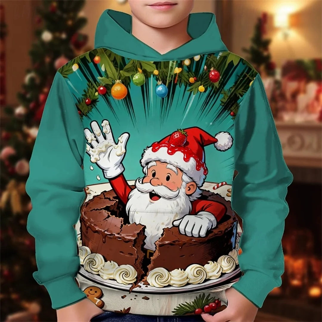 2026 Girl Clothes Christmas Hoodie Gingerbread 3D Print Long Sleeves Casual Pullover Casual Hoodies Children's Outdoor Clothes
