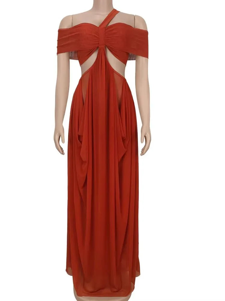 Beyprern Chic Women's Cut Out Layered Irregular Party Dresses Special Occasion Outfits Loose Ruched Night Out Vestidos Clubwear