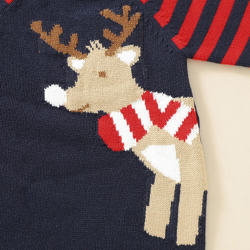 New Year Bodysuit New Christmas Knit Rompers Knit Scarf Deer Autumn Baby Boys Girls Rompers Long Sleeve Newborn Infant Jumpsuit