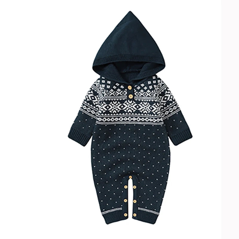 New Year Bodysuit New Christmas Knit Rompers Knit Scarf Deer Autumn Baby Boys Girls Rompers Long Sleeve Newborn Infant Jumpsuit