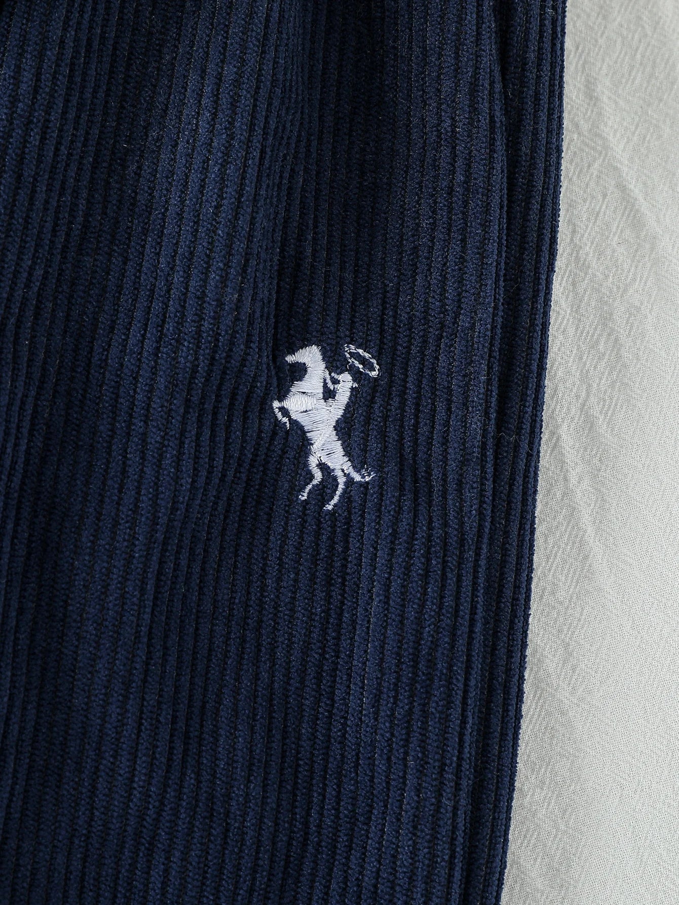 Fall/ Winter Plush New Style Baby Boys' Embroidered Little Horse Hoodie Clothes Set Sportswear Hoodie and Sweatpants Two-Piece