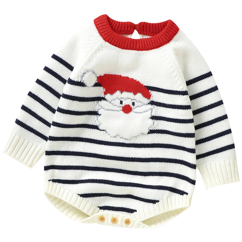 New Year Bodysuit New Christmas Knit Rompers Knit Scarf Deer Autumn Baby Boys Girls Rompers Long Sleeve Newborn Infant Jumpsuit