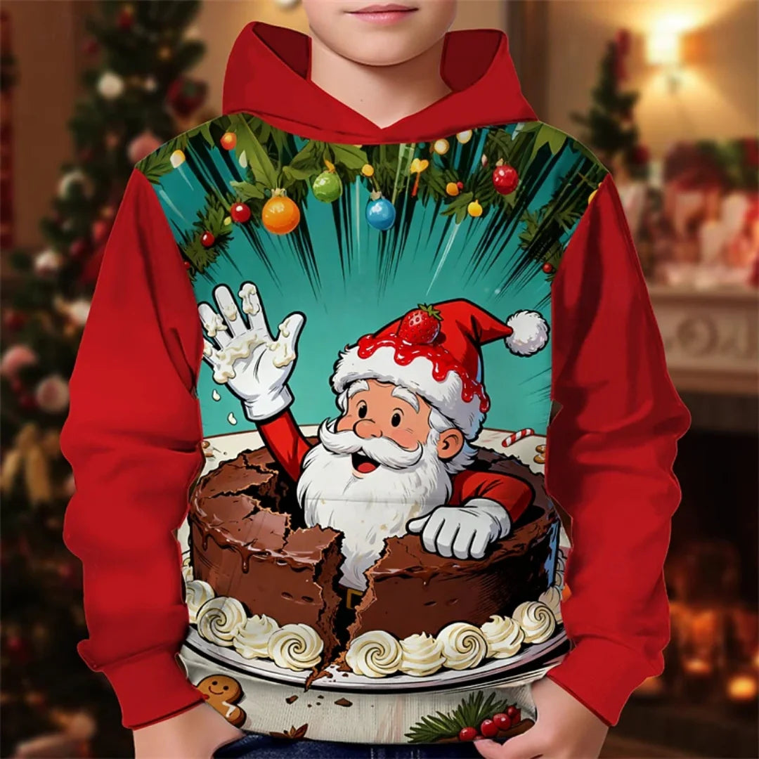 2026 Girl Clothes Christmas Hoodie Gingerbread 3D Print Long Sleeves Casual Pullover Casual Hoodies Children's Outdoor Clothes