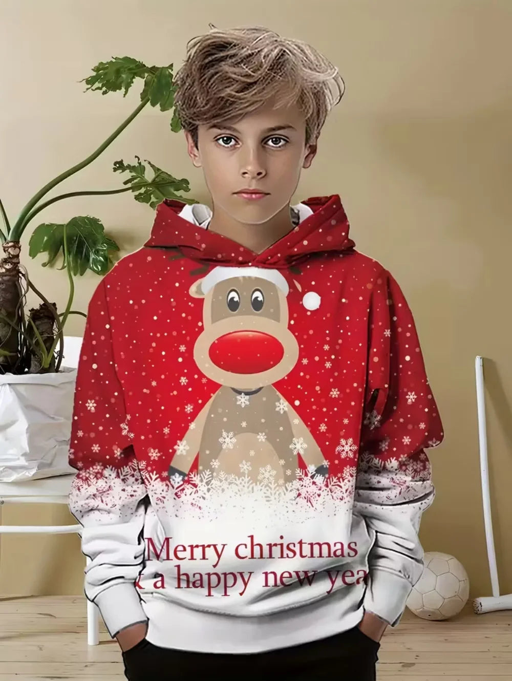 New Christmas Hoodies for Kids Sweatshirts New Year Fashion Sweatshirts Casual Streetwear Santa Claus Kids Clothes Children Top