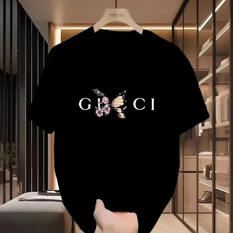 2025 Men's Trend Fashion New Summer Alphabet Pattern Printed T-shirt Pure Cotton Harajuku Classic Breathable Fashion T-shirt