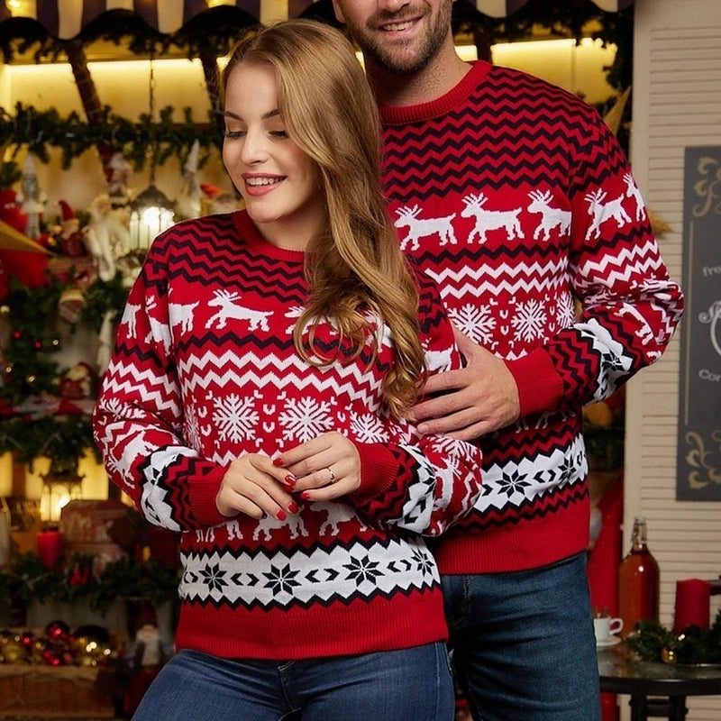 2026 Christmas Sweaters Women Men Boys Girls Matching Outfits Couple Friends Casual Knitwear Long Sleeve Jumper Xmas Family Look