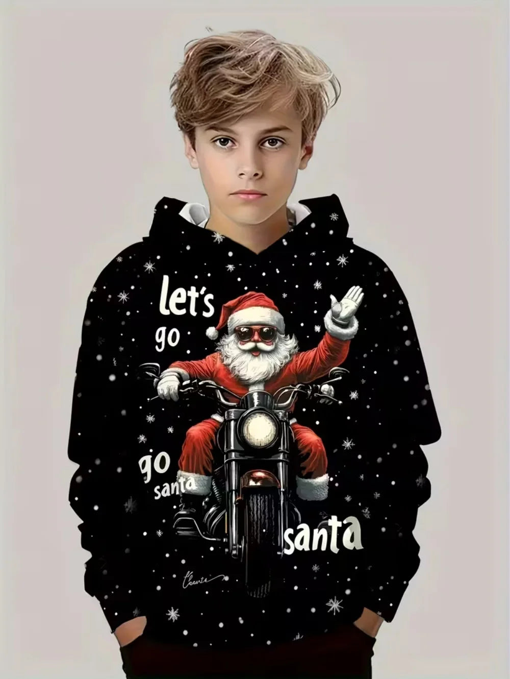 New Christmas Hoodies for Kids Sweatshirts New Year Fashion Sweatshirts Casual Streetwear Santa Claus Kids Clothes Children Top