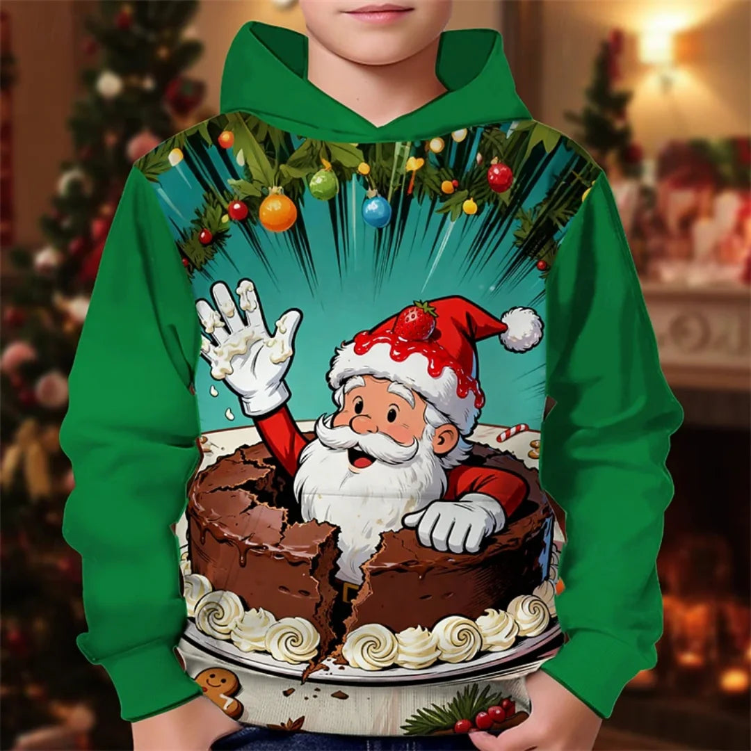 2026 Girl Clothes Christmas Hoodie Gingerbread 3D Print Long Sleeves Casual Pullover Casual Hoodies Children's Outdoor Clothes