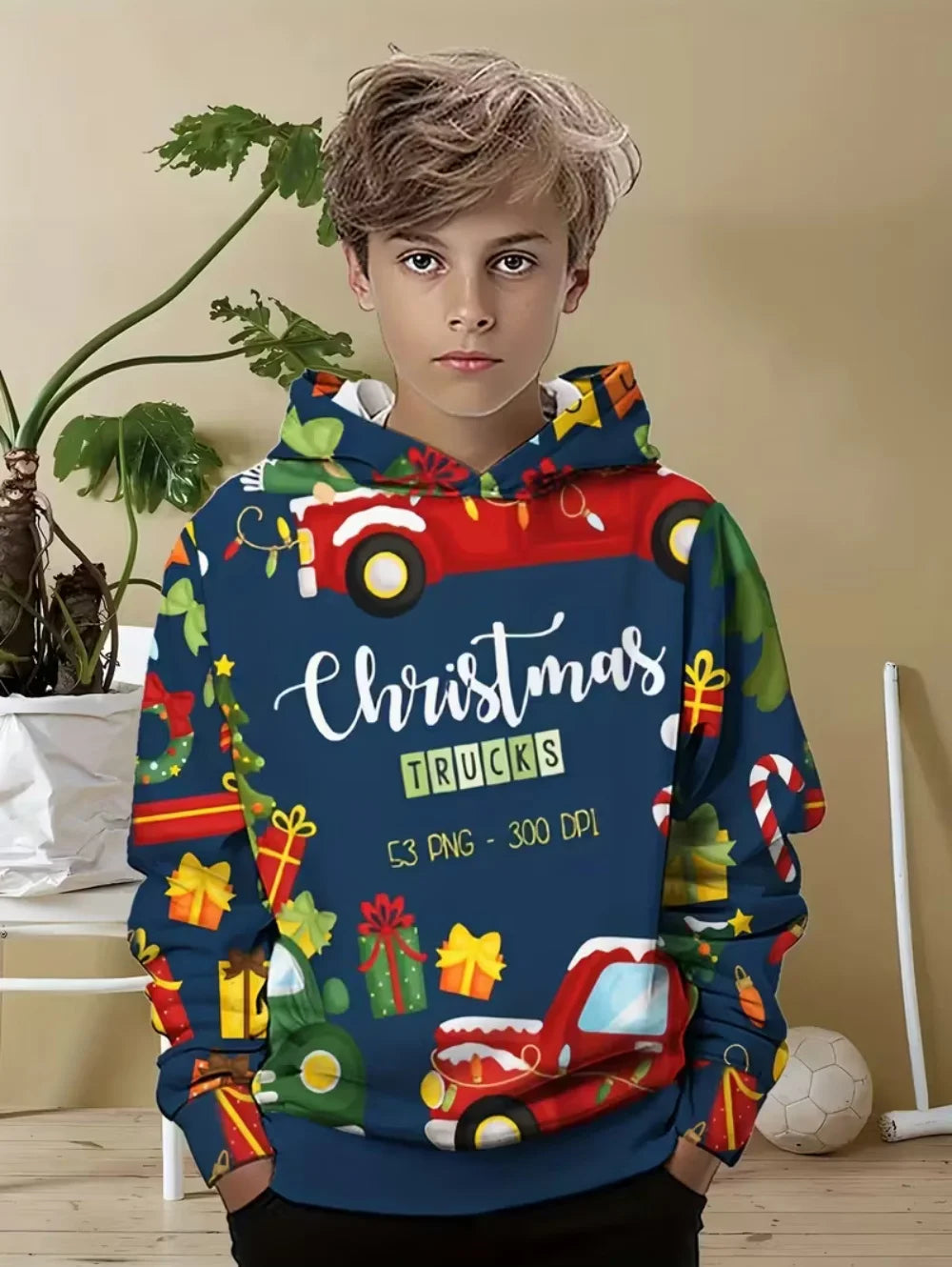 New Christmas Hoodies for Kids Sweatshirts New Year Fashion Sweatshirts Casual Streetwear Santa Claus Kids Clothes Children Top