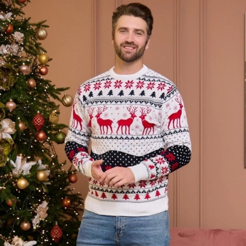 2026 New Women Men Kids Christmas Sweaters Casual Soft Jumpers Warm Thicken Matching Outfits Pullover Knitwear Xmas Family Look
