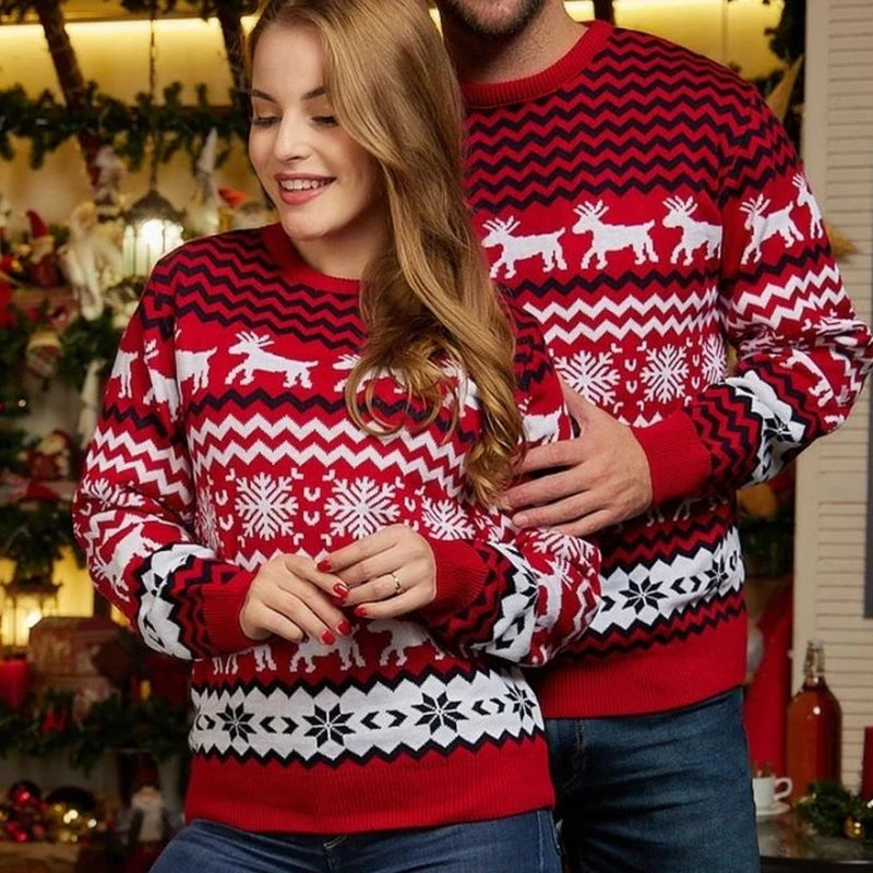2026 Christmas Sweaters Women Men Boys Girls Matching Outfits Couple Friends Casual Knitwear Long Sleeve Jumper Xmas Family Look