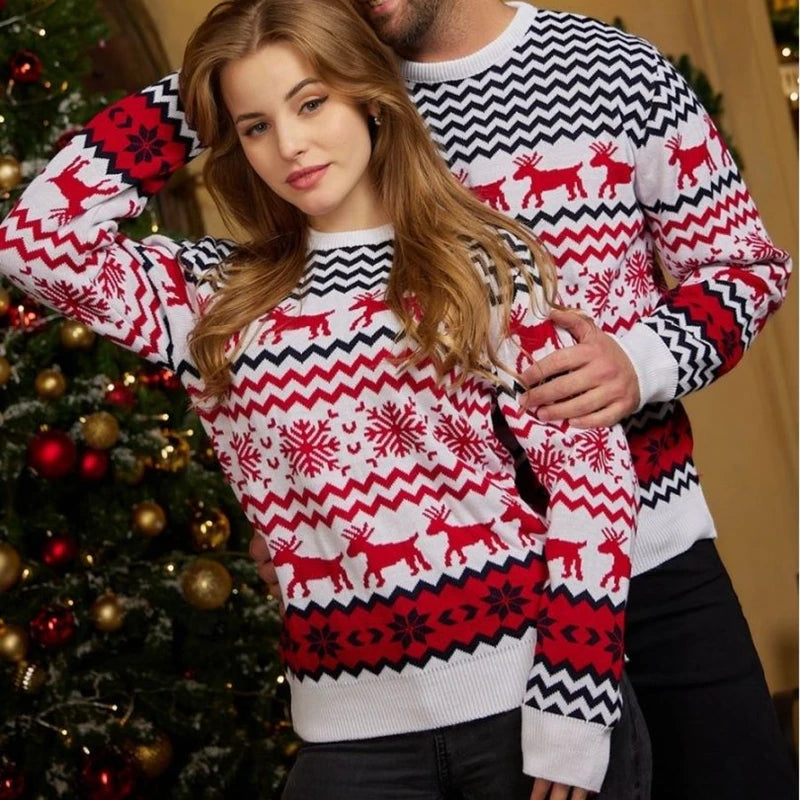 2026 Christmas Sweaters Women Men Boys Girls Matching Outfits Couple Friends Casual Knitwear Long Sleeve Jumper Xmas Family Look