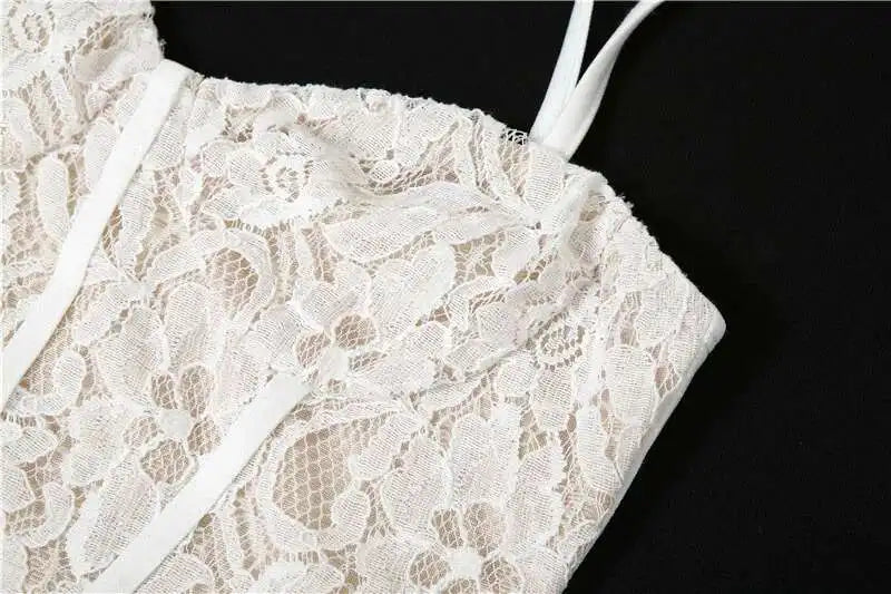 Townlike Ruffles Lace Patchwork Elegant Long Maxi Dress Women Spaghetti Strap 2026 Summer Dress Nightclub Sexy Party Dresses