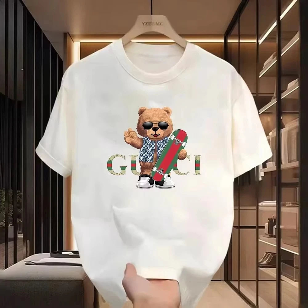 2025 Men's Trend Fashion New Summer Alphabet Pattern Printed T-shirt Pure Cotton Harajuku Classic Breathable Fashion T-shirt